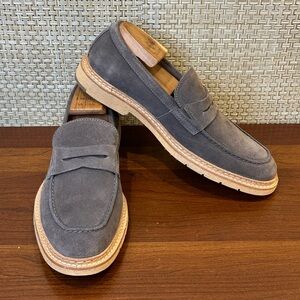 🌟HP🌟NWOT J&M 1850 SP50 Carbon Gray Suede Penny Loafers 27-1949 Johnston & Murphy